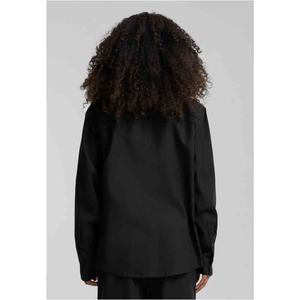 Urban Classics - Linen Mixed Oversized Bluse - Schwarz